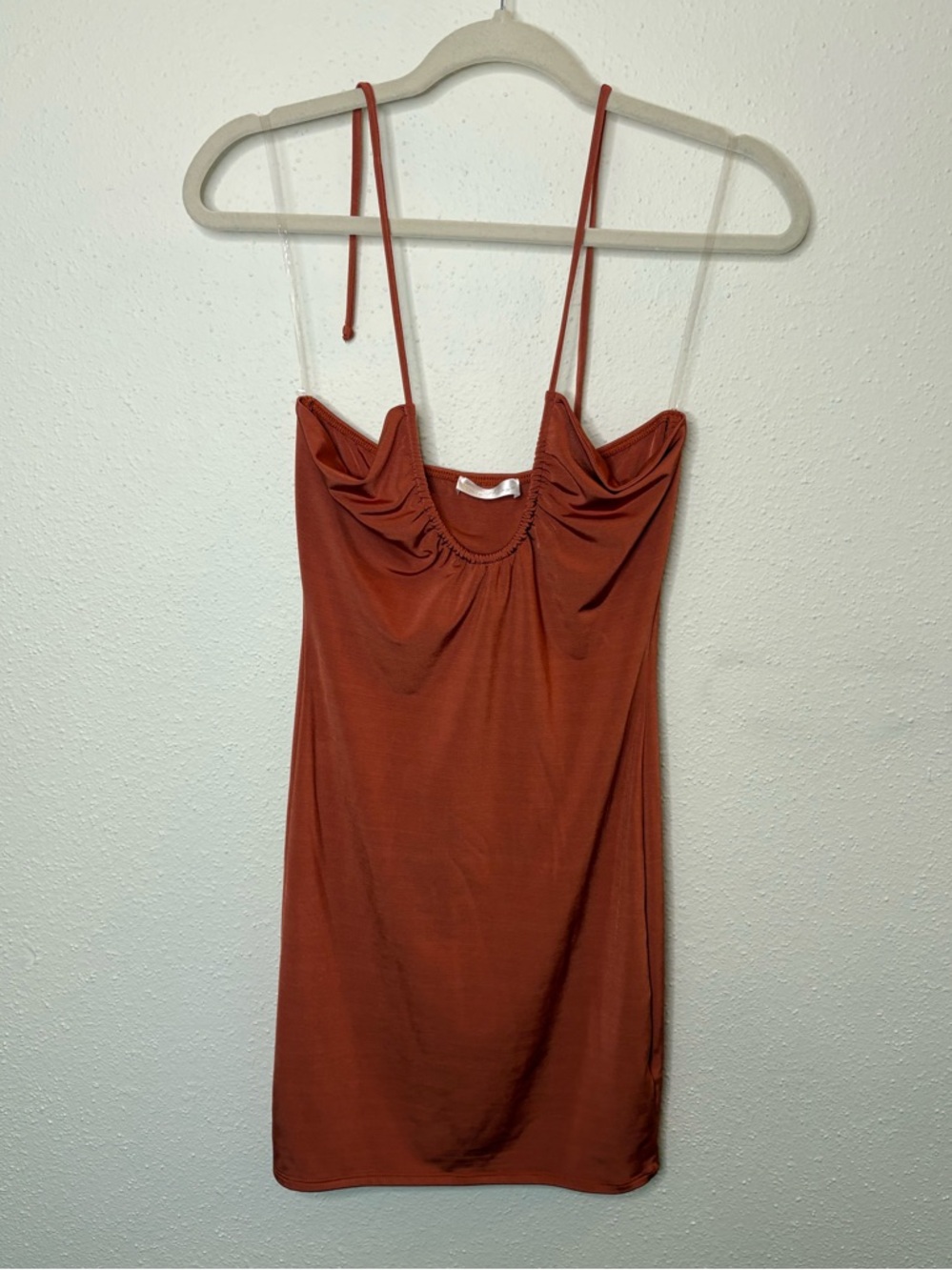 Rust Red halter neck bodycon Dress with Adjustable Straps